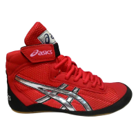 Борцовки Asics р-р45, красные,  на рифленой подошве ПЮ, шнуровка, липучка, экокожа / DA05 12363
