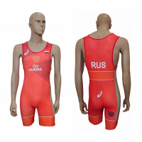 Трико борцовское ALROSA(ASICS) NEW, красное, 3XS / WS