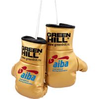 Сувенирные боксерские перчатки AIBA золотые (6*13см) / AG-1008a