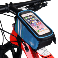 Сумка велосипедная на раму BICYCLE SOUL, с отд. для смартфона, голубая, 18.5х10х9см / 689021