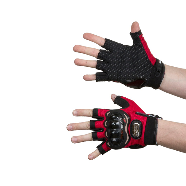 Перчатки Мотоциклетные PRO BIKER, без пальцев, красные (XL) /rep-248red