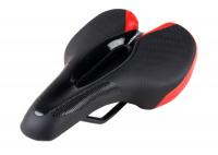 Седло велосипедное MTB COMIRON HINAULT M039R 250X155, Верх: PU принт. глянец/  Красный / 721071