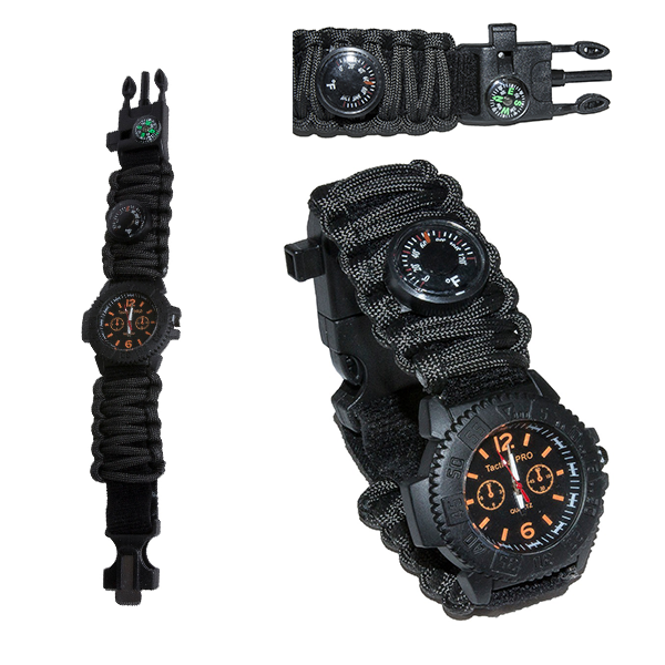Watch Adjustable with paracord, black /3020A