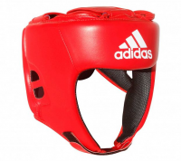 Шлем боксерский Adidas(Matt), открытый, красный, найлекс, S(10-11 л) / WS