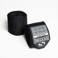 Бинт боксерский SOLTAS, эластан, черный (3 м) / WS
