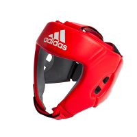 Шлем боксерский Adidas Aiba, кожа (L, красный) / Рат
