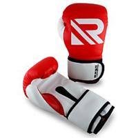 Перчатки боксерские Rage fight gear красно-белый кож/зам 6 унц / 3148
