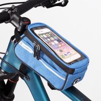 Сумка велосипедная на раму COMIRON, с отделением для смартфона 6.0"голубая, 21x10.5x9см / 754931