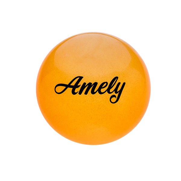 Мяч для х/г Amely AGB-102 15 см, оранжевый, с блестками / 12863