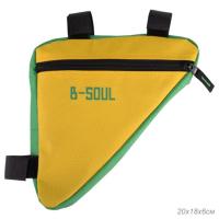 Сумка велосипедная подрамная BICYCLE SOUL, жёлто-зелёная, 20х18,5х4см / 689037
