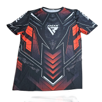 Рашгард с коротким рукавом RDX IMMAF (M, черный-красный) / РАТ