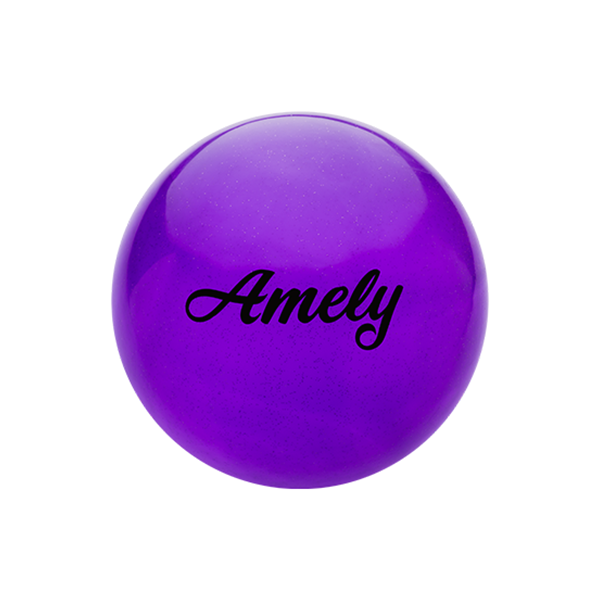 Мяч для х/г Amely AGB-102 15 см, фиолетовый, с блестками / 12867