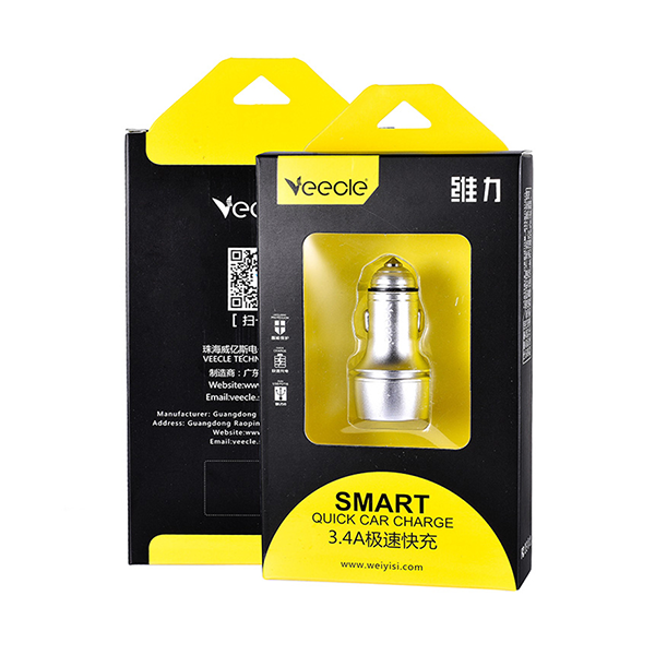 Зарядное устройство (авто-12V) USB на 2 гн.VEECLE KY-C03
