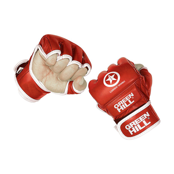 Перчатки MMA Green Hill Combat Sambo (L.красный) кожа