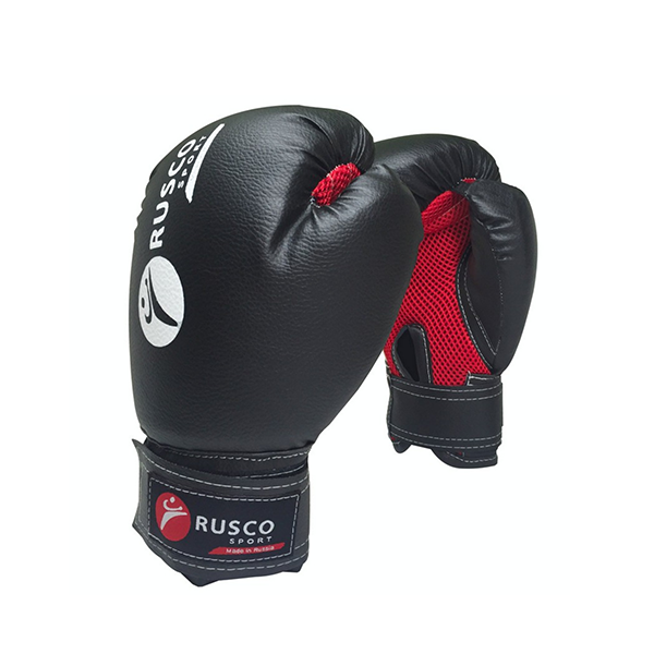 Перчатки боксерские Rusco, 4oz, к/з, черный / 18527
