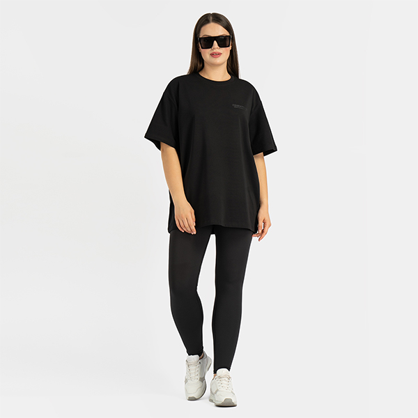 Футболка женская свободного кроя (термо "ESSENTIALS"), черная, р.50-52 / Top.880