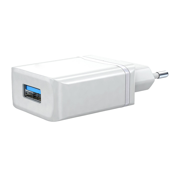 Зарядное устройство (сеть-220V) с USB 1гнездо выход (QC3.0 3000mA) White