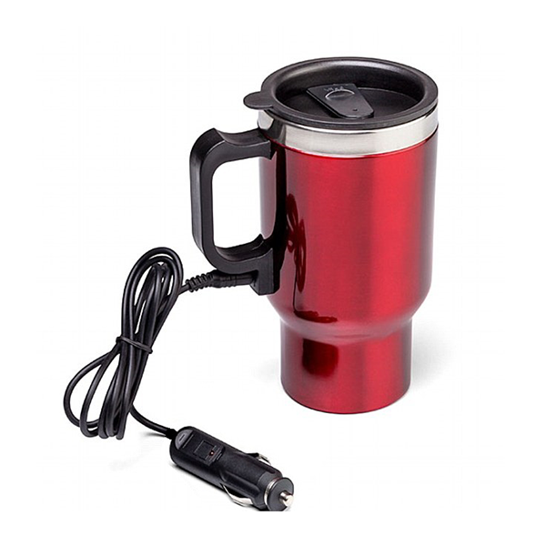 Термокружка 14 oz (420мл), 12В, автомобильная зарядка, цв. красный / 98337