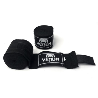 Бинт боксерский Venum (х/б+эластан) черный 4 м / 1200