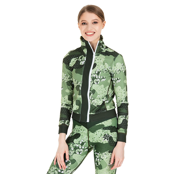 Толстовка женская для фитнеса Camouflage green р.S / Adski