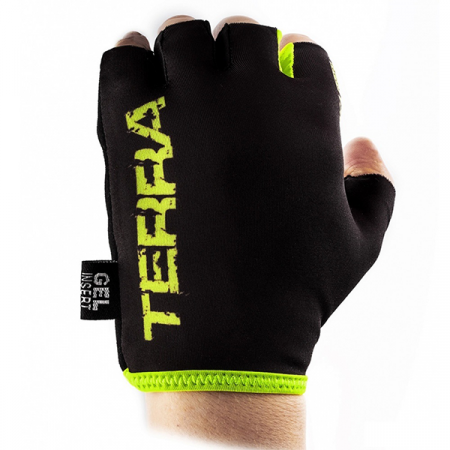 Перчатки велосипедные Vinca VG 837 New Terra черные с зеленым (S)