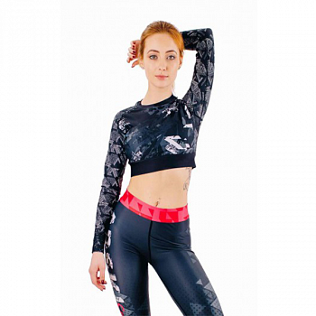 Рашгард женский укороченный Geometric Black (S) / RFs18-15