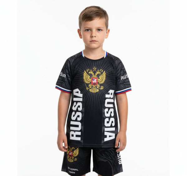 Комплект майка/шорты RUSSIA(TR)3010 детский, черный 176(10-11л) / WS