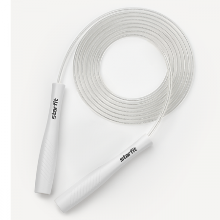 Скакалка STARFIT RP-501 ПВХ, с пластиковыми ручками, 3 м, белый / 4399