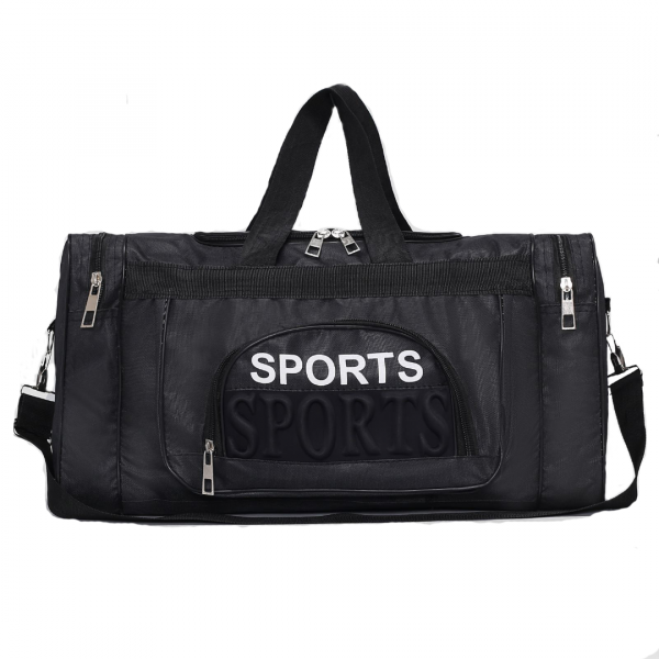 Сумка спорт Sports, 45*20*24, отд на молнии, 3 н/кармана, длин ремень, черный / 2300247