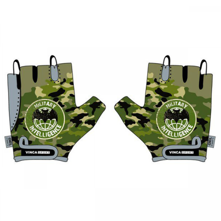 Перчатки велосипедные детские Vinca VG 951 Military гелевые вставки, зеленые (6XS)