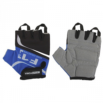 Перчатки велосипедные Vinca VG 924 black/blue (S)