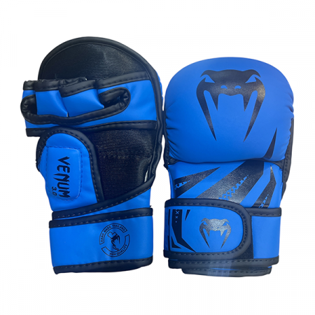 Перчатки MMA VENUM, кожзам, синие, S / WS