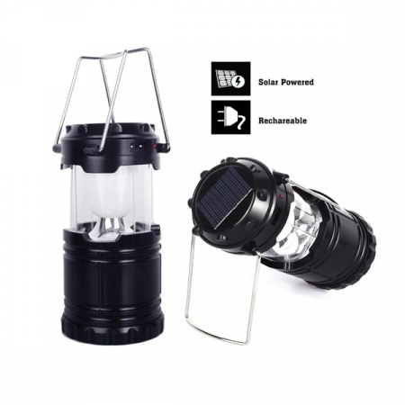 Переносной фонарь Lamp складной, 1 диод, 1 режим, зарядка от сети, солнечная батарея / 1164267