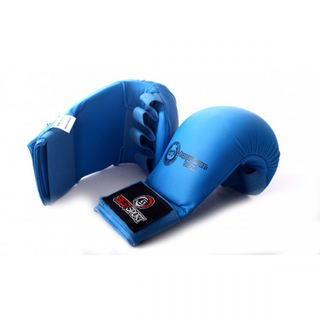 Накладки на руки для каратэ WKF, BS-з26, EKF, без пальца (синий, р. XL)