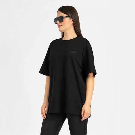 Футболка женская свободного кроя (термо "ESSENTIALS"), черная, р.54-56 / Top.880