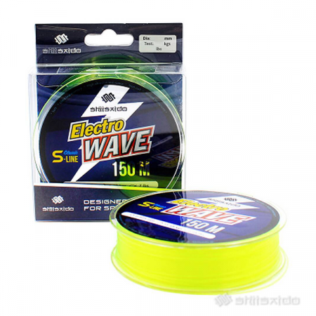 Леска "Shii Saido" Electro wave, L-100 м, d-0,331 мм, test-7,83 кг, желтая / SSE100-0,331