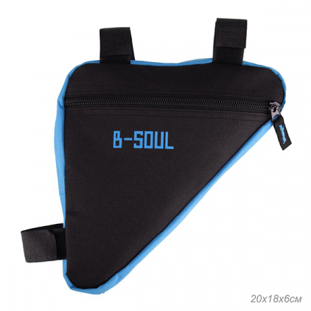 Сумка велосипедная подрамная BICYCLE SOUL, чёрно-синяя, 20х18,5х4см / 689036