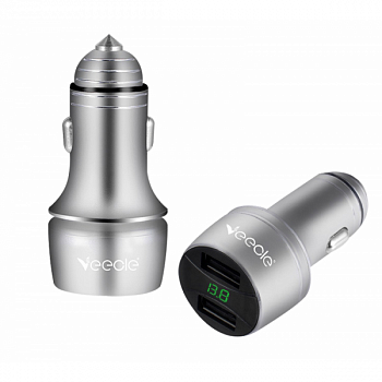 Зарядное устройство (авто-12V) USB на 2 гн.VEECLE KY-C03