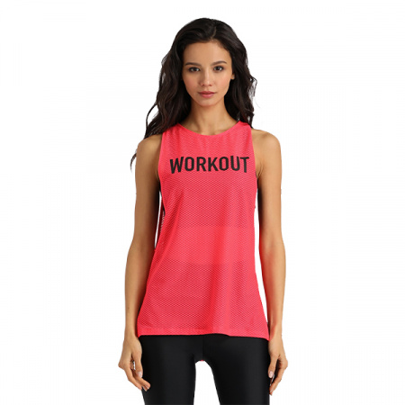 Топ - майка удлиненная с разрезами по бокам, (термо "Workout"), коралл, р.44 / Top.328