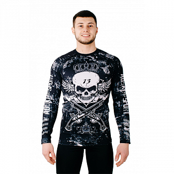 Рашгард с длинным рукавом мужской Black scull р.S / RFm18-13