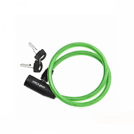 Замок велосипедный (D8mm) Vinca Sport VS 102.102 зеленый 1,2м / AL