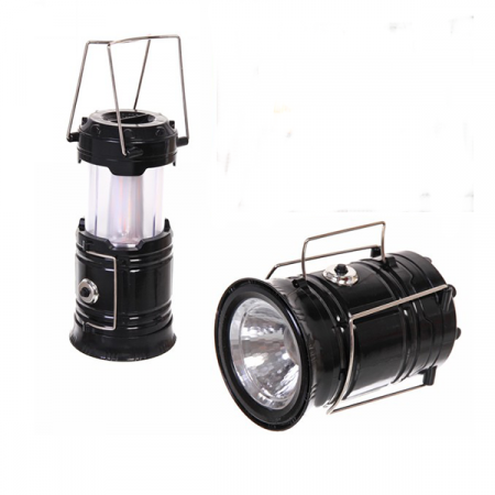 Фонарь туристический раздвижной, 6+1LED, свет теплый-холодный,14*9 см, 3хАА / 855-314