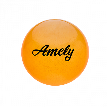 Мяч для х/г Amely AGB-102 15 см, оранжевый, с блестками / 12863