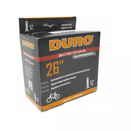 Камера 26x1.95/2.125 AV-48, DHB01013 Duro, с гелем, самозаклеивающаяся, инд.упак / 3082648-80