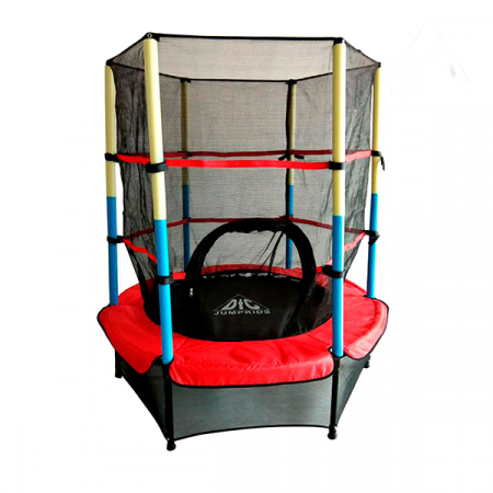 Батут DFC JUMP KIDS 55" красн/желт/син, сетка (137см) / 55INCH-JD-RYB