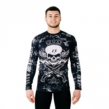 Рашгард с длинным рукавом мужской Black scull р.L / RFm18-13
