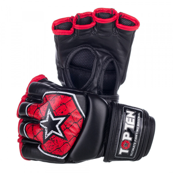 Перчатки TOP TEN MMA OCTAGON Fighting Arsenal (M, черно-красный) / 2312