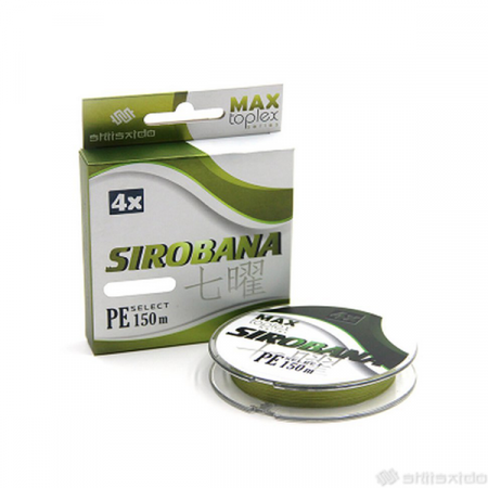 Шнур плетеный "Shii Saido" Sirobana 4X, L-150 м, d-0,148 мм, test-5,44 кг, olive / SBLS150-4X-14