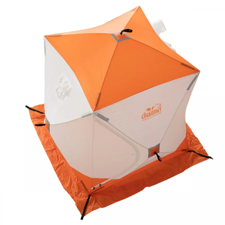 Палатка зимняя куб СЛЕДОПЫТ 1,8 х1,8 м, Oxford 240D PU 1000, 3-местная ,цв. бело-оранж. / PF-TW-02