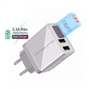 Зарядное устройство с USB 1 гн. Орбита (5v, 3000mA) + дисплей